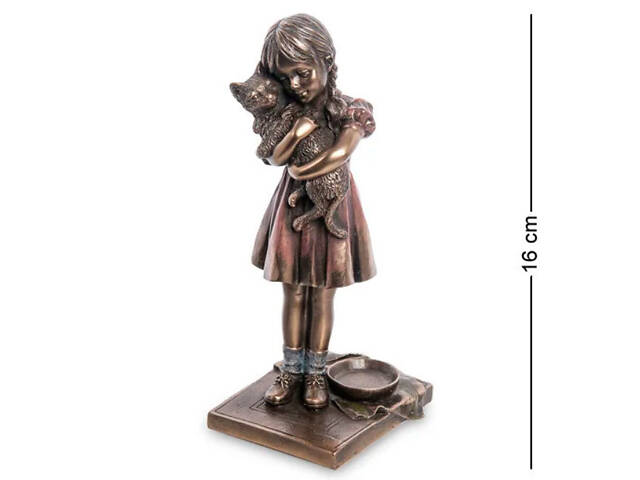 Статуетка декоративна Дівчинка з кошеням Veronese AL32464 - Фото 1