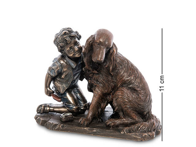 Статуетка декоративна Хлопчик і спанієль 11 см Veronese AL84447 - Фото 1