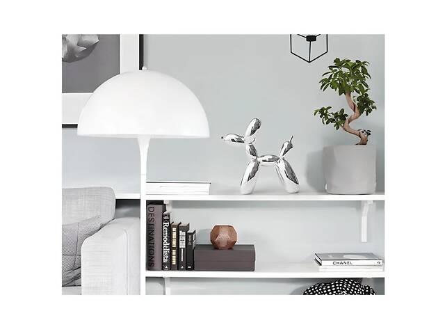 Статуетка декоративна Собачка з кульки RESTEQ срібляста — фігурка для інтер'єру Balloon Dog у стилі Джеффа Кунса, 10×10×4 см - Фото 4