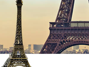 Статуетка Ейфелева вежа RESTEQ 38 см — вінтажний металевий сувенір із Парижа