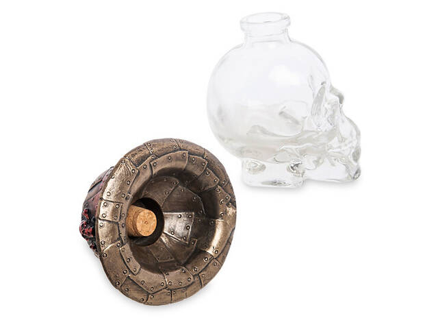 Статуетка-флакон Капелюх у стилі Стімпанк на скляному черепі Veronese AL46558 - Фото 3