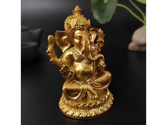 Статуетка Ганеша RESTEQ - фігурка для інтер'єру Ganesha 4x4x7 см, декоративний елемент для дому та офісу, символ удачі та - Фото 2