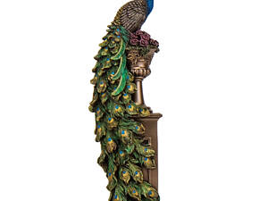 Статуетка настільна Veronese Павич 34х10х10 см 78180A4 бронзове напилення