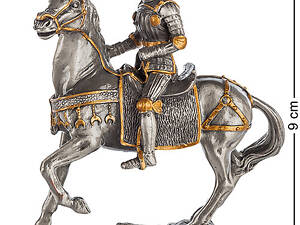 Статуетка олов'яна Veronese Середньовічний воїн на коні 9 см 1903551 мініатюра