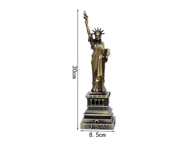 Статуэтка Статуя Свободы RESTEQ 30 см, Металлическая скульптура Статуя Свободы, Сувенир Statue of Liberty - Фото 2