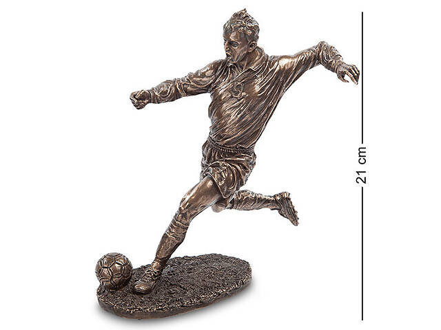 Статуетка Veronese Футболіст 21х17,5 см 1902295 полістоун покритий бронзою - Фото 1