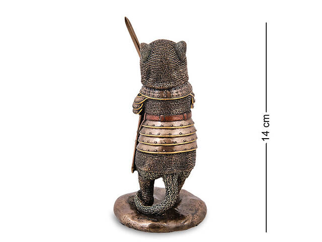 Статуетка Veronese Сер Пусилот котячий лицар 14 см 1907214 полістоун покритий бронзою - Фото 4