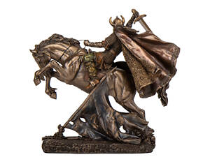 Статуетка Veronese Вікінг на коні 26х27х9 см 171104 полістоун із бронзовим напиленням