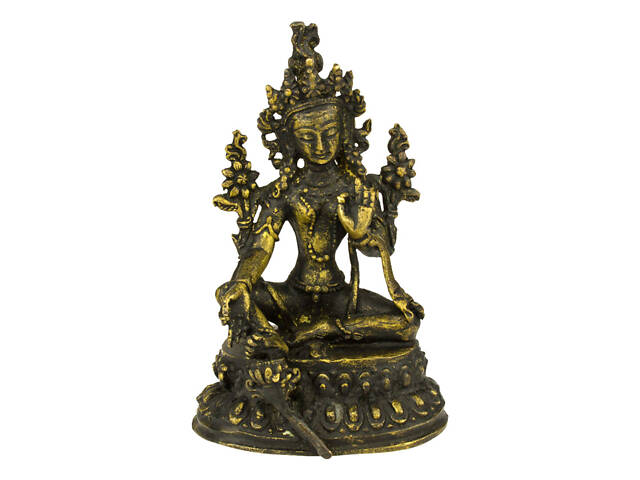 Статуя Kailash Зеленая Тара Бронза Оксид 10.2 см Ручная работа (26325) - Фото 1