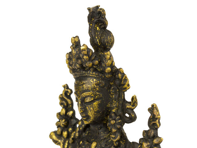 Статуя Kailash Зеленая Тара Бронза Оксид 10.2 см Ручная работа (26325) - Фото 4