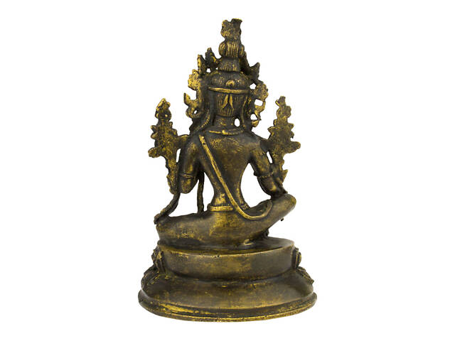 Статуя Kailash Зеленая Тара Бронза Оксид 10.2 см Ручная работа (26325) - Фото 7