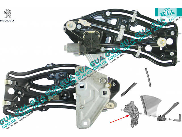 Стеклоподъемник форточки левый электрический ( купе - кабриолет ) 9680072480 Peugeot / ПЕЖО 207