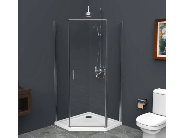 Скляна душова кабіна AVKO Glass RDD21C 90x90x190 Chrome - Фото 2