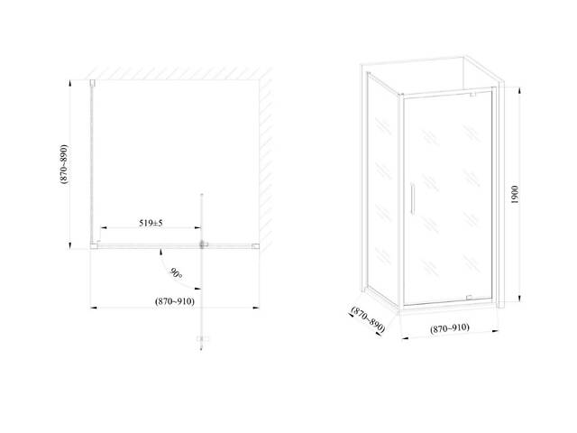 Скляна душова кабіна AVKO Glass RDJ06 90x90x190 Chrome - Фото 4