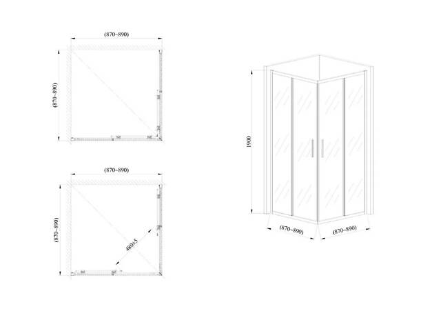 Скляна душова кабіна AVKO Glass RDR06 190х90х90 Black - Фото 5