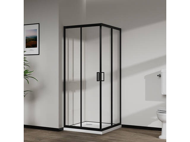 Скляна душова кабіна AVKO Glass RDR06 190х90х90 Black - Фото 3