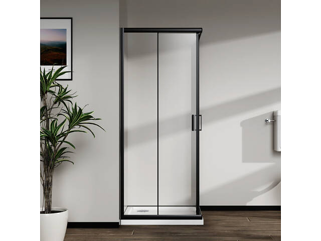 Скляна душова кабіна AVKO Glass RDR06 190х90х90 Black - Фото 4