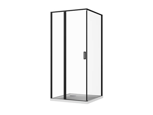 Скляна душова кабіна AVKO Glass RDR13B, 90х90х190 Black - Фото 1