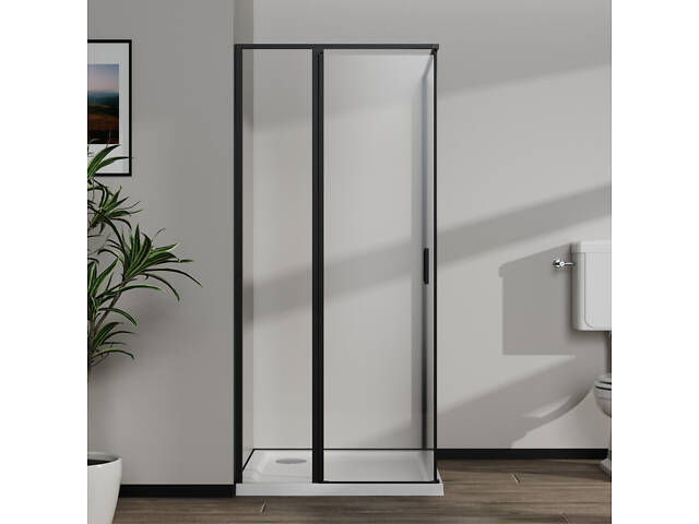 Скляна душова кабіна AVKO Glass RDR13B, 90х90х190 Black - Фото 4