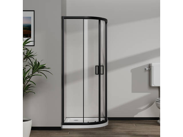 Скляна душова кабіна AVKO Glass RDS06, 90х90х190 Black - Фото 4