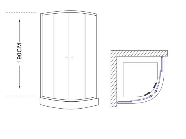 Скляна душова кабіна AVKO Glass RDS06, 90х90х190 Black - Фото 8