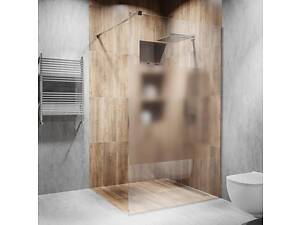 Скляна душова перегородка Alfa-Glass 2000х1000мм скло діамант інтим зона колір фурнітури PSS - полірована (model-A.292)