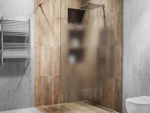 Стеклянная душевая перегородка Alfa-Glass 2000х600мм стекло прозрачное интим зона цвет фурнитуры PSS полированная (model