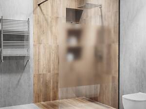 Скляна душова перегородка Alfa-Glass 2000х600мм скло діамант інтим зона колір фурнітури Black - Чорна матова (model-A.316)