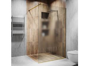 Стеклянная душевая перегородка Alfa-Glass 2000х900мм стекло прозрачное интим зона цвет фурнитуры Gold Золото полированно