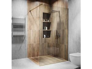 Стеклянная душевая перегородка Alfa-Glass 2000х900мм стекло прозрачное цвет фурнитуры Bronze Бронза (model-A.116)