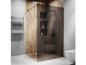 Стеклянная душевая перегородка Alfa-Glass 2000х900мм стекло графит цвет фурнитуры Bronze Бронза (model-A.137)