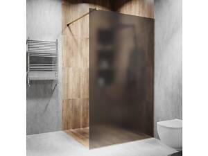 Стеклянная душевая перегородка Alfa-Glass 2000х900мм стекло графит матовое цвет фурнитуры Bronze Бронза (model-A.277)