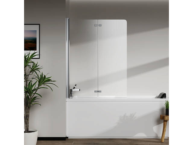 Скляна шторка для ванни AVKO Glass RDW02-J2 100x140 Silver - Фото 2