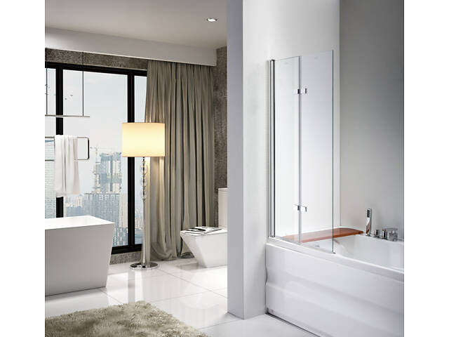 Скляна шторка для ванни AVKO Glass RDW02-J2 100x140 Silver - Фото 3