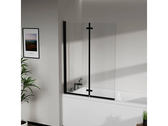 Скляна шторка для ванни AVKO Glass RDW02-J2 100x140 Black - Фото 1