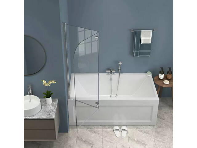 Скляна шторка для ванни AVKO Glass RDW02-J2 100x140 Silver - Фото 4