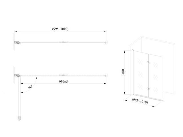 Скляна шторка для ванни AVKO Glass RDW02-J2 100x140 Silver - Фото 5