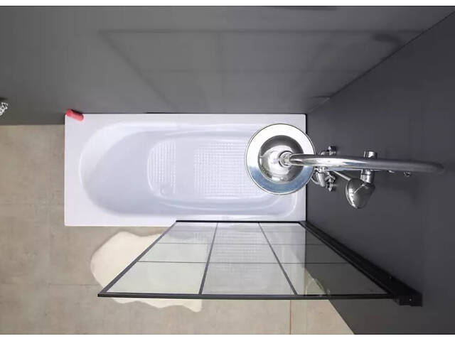 Скляна шторка для ванни AVKO Glass RDY24 70х140см Black - Фото 4