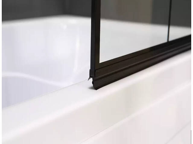 Скляна шторка для ванни AVKO Glass RDY24 70х140см Black - Фото 6