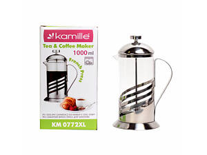 Стеклянный заварник Frenchpress 1л KL225535 Kamille