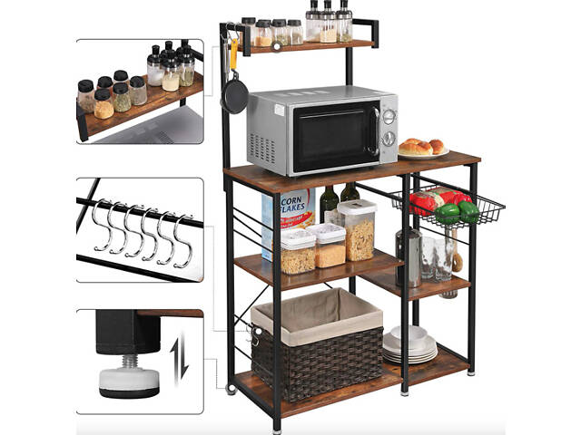 Кухонная стеллаж Leobert Supretto с местом для микроволновой печи в стиле Loft. - Фото 5