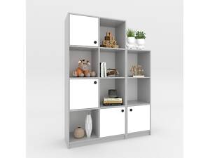 Модульная стеллаж с полками Chess для детской комнаты белый серый книжный стеллаж для игрушек.