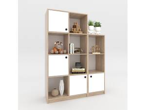 Модульная стеллаж с полками для детской комнаты Белый Дуб Сонома книжный стеллаж для хранения игрушек.
