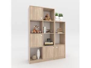 Модульный стеллаж с полками для детской комнаты Дуб Сонома 1660х1200х350мм книжный шкаф для игрушек.