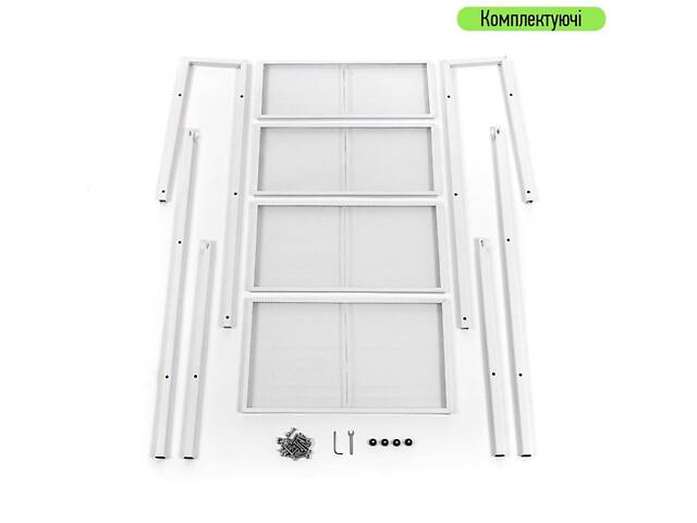 Стелаж-етажерка чотириярусний з металу білий 60*35*148см SW-00002104 - Фото 5