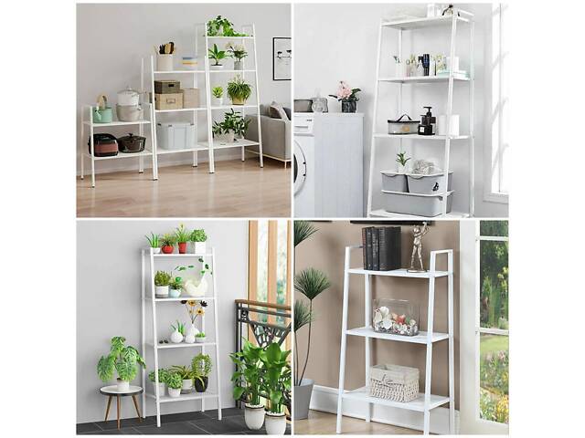 Стелаж-етажерка двоярусний з металу білий 60*26*60см SW-00002102 - Фото 5