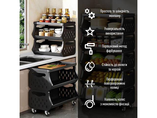 Стелаж універсаньний для зберігання триярусний 60*30*77см SW-00002259 - Фото 5