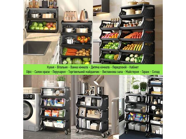 Стелаж універсаньний для зберігання триярусний 60*30*77см SW-00002259 - Фото 9