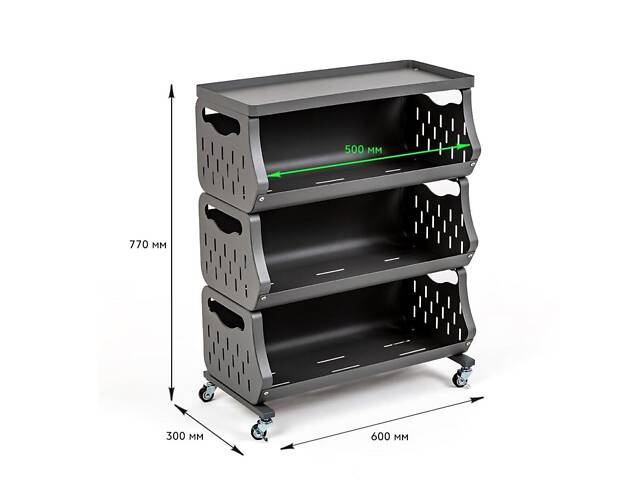 Стелаж універсаньний для зберігання триярусний 60*30*77см SW-00002259 - Фото 3