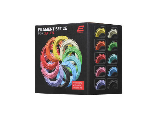 Стержень для 3D-ручки 2E 3D Printing Набір ниток для 3D ручки 1.75 мм PCL (10 кол х 10м) (2E-L-BH010) - Фото 3